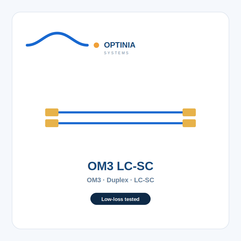 opt-pc-om3-lcsc Multimode OM3 LC-SC Duplex Patch Cord - Image 1