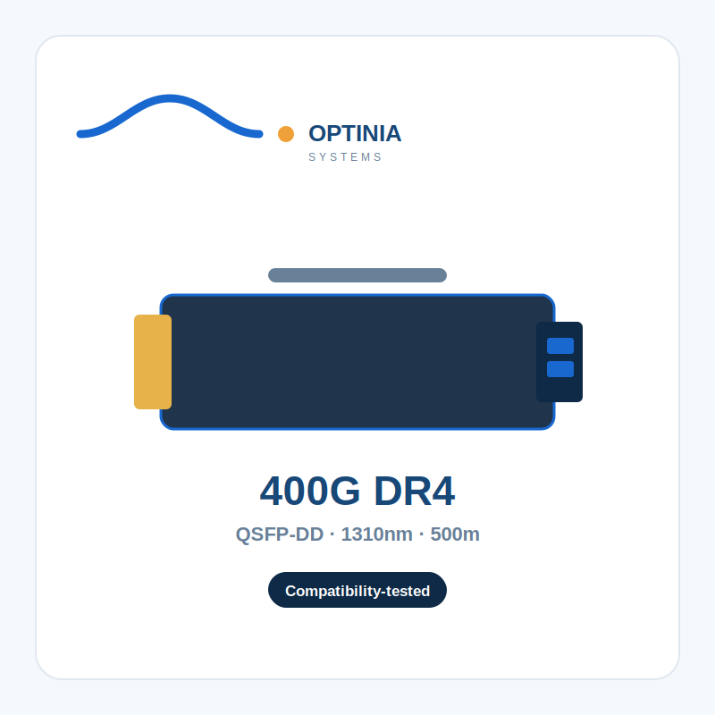 opt-qsfpdd-400g-dr4 400G QSFP-DD DR4 Transceiver (500m, MPO-12) - Image 1