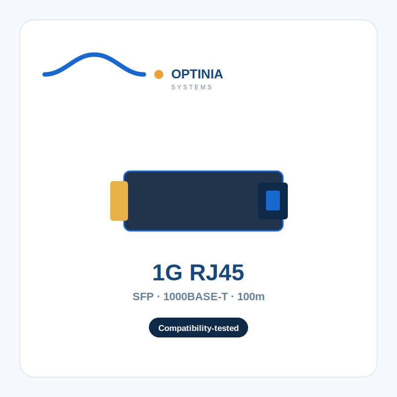opt-sfp-1g-t 1G SFP Copper RJ45 (1000BASE-T, 100m) - Image 1